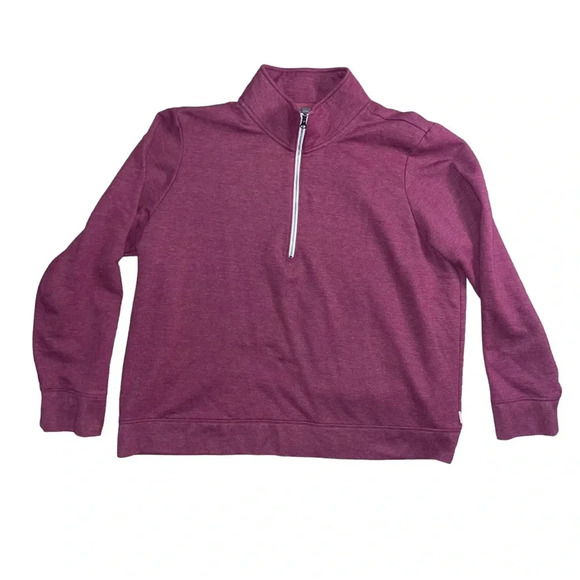 Eddie Bauer 1/4 Zip Camp Fleece Pullover Maroon Sweater Women’s Size 2XL Outdoor - Picture 3 of 7